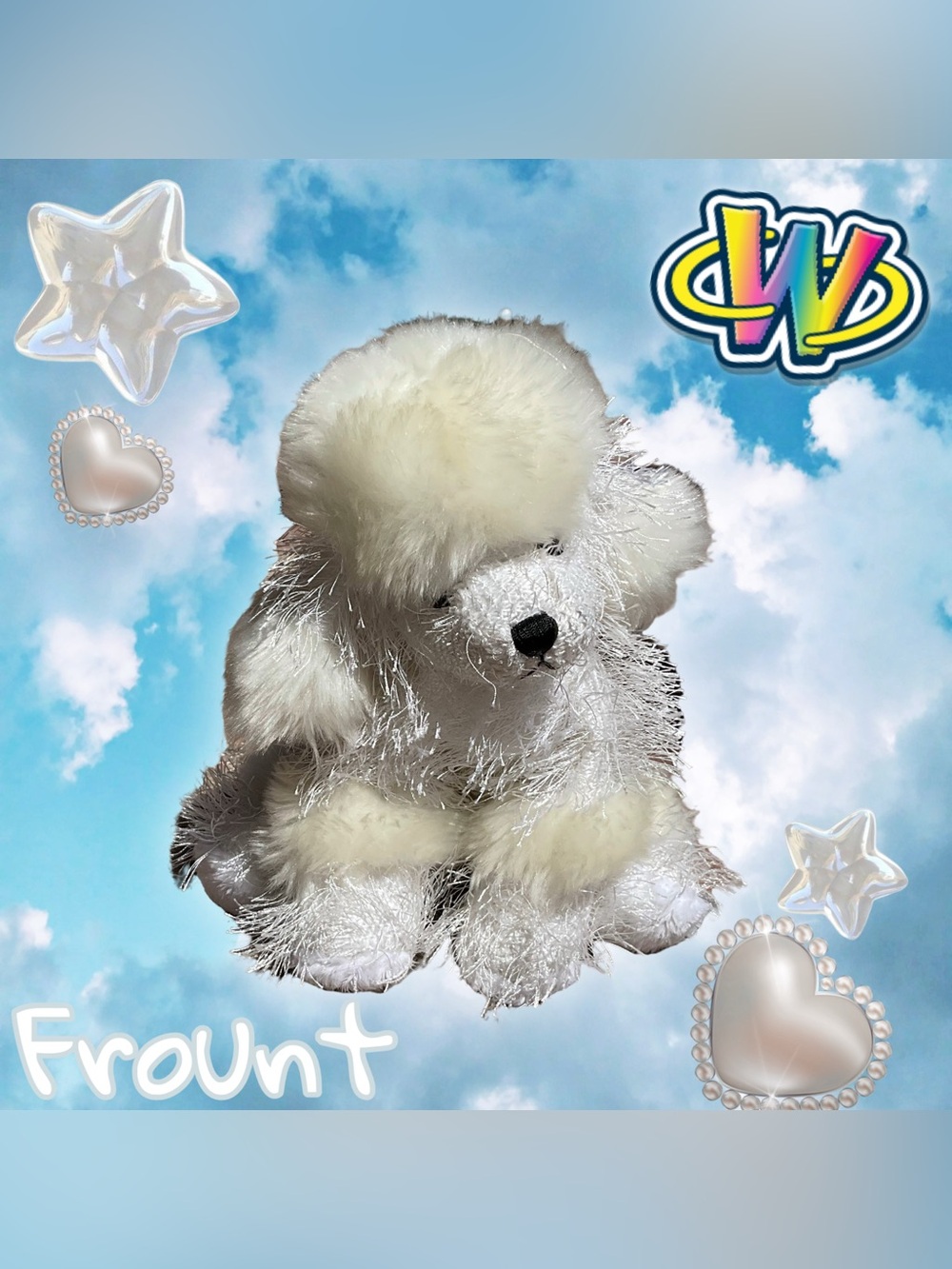 White webkinz Plush Poodle Stuffed Animal